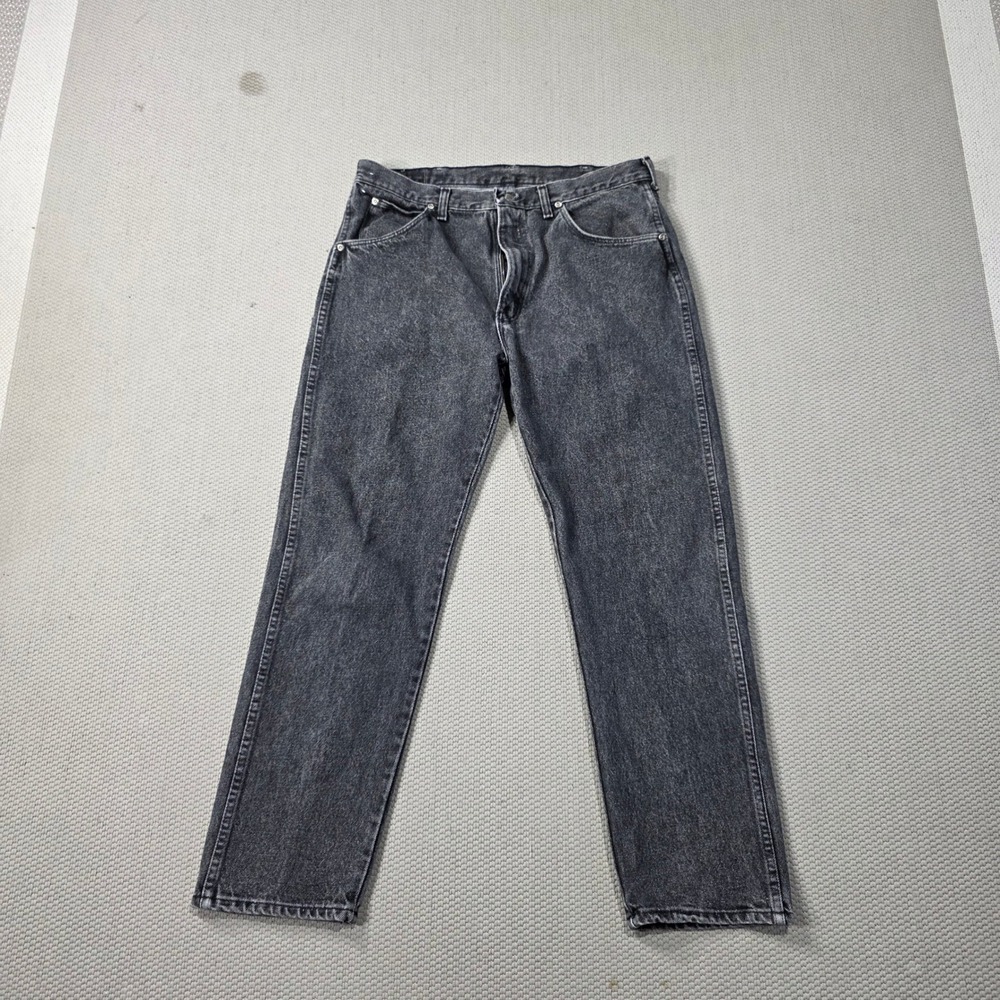 Wrangler Authentic Jeans Men's 36x30 Charcoal Wash Straight Leg Denim vtg usa